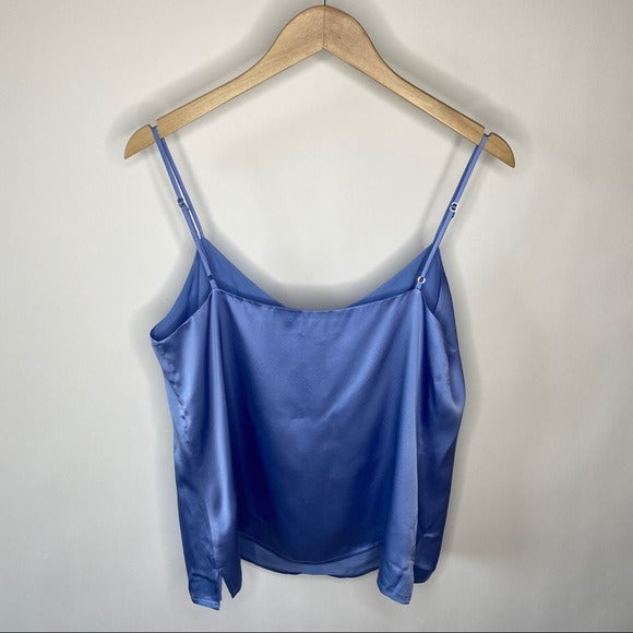 L'AGENCE Jane Silk Cami in Baby Blue 100%