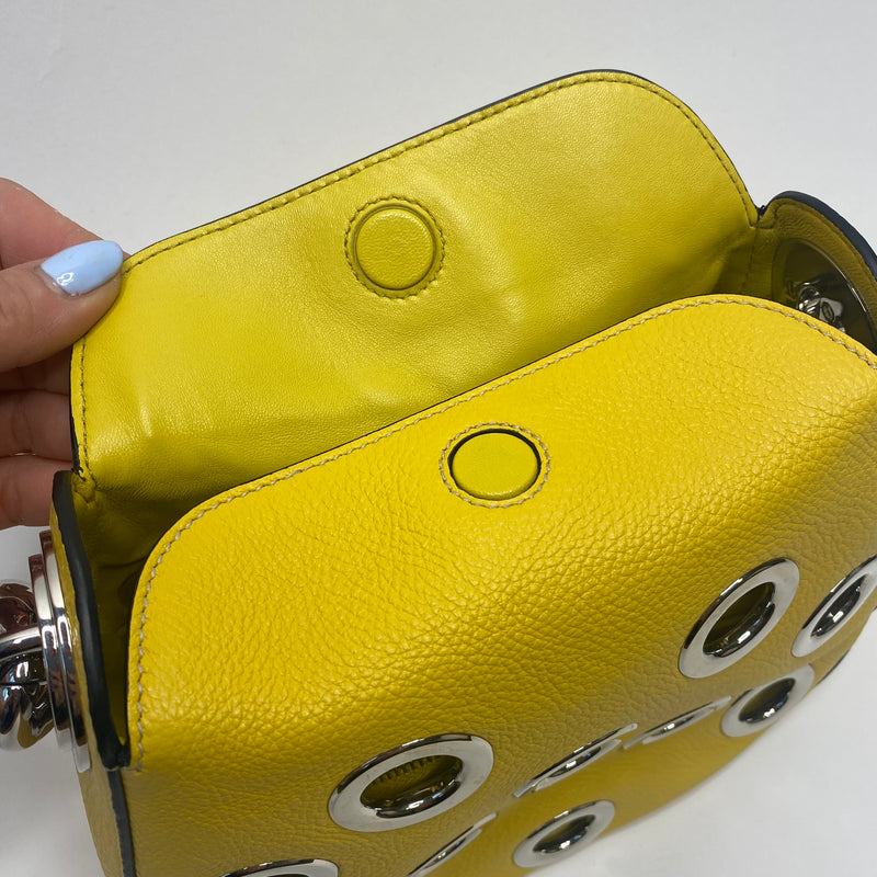 Prada Leather Grommet Mini Hobo with Pouch - Yellow