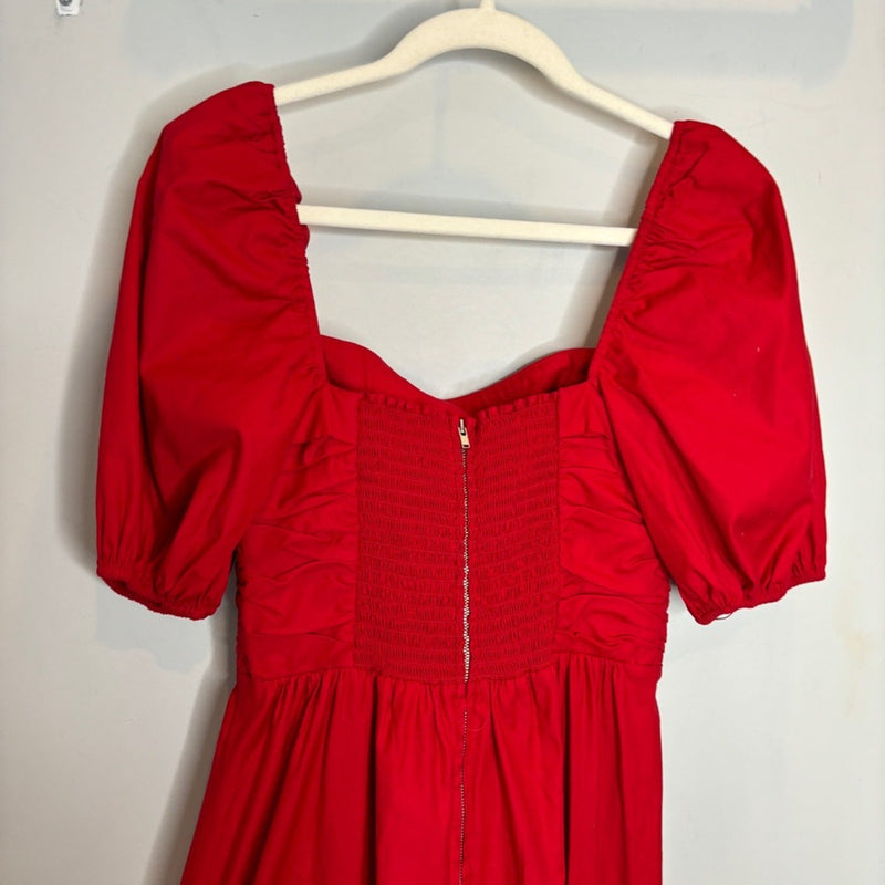 Reformation Rachelle Puffed-Sleeve Organic Cotton Dress