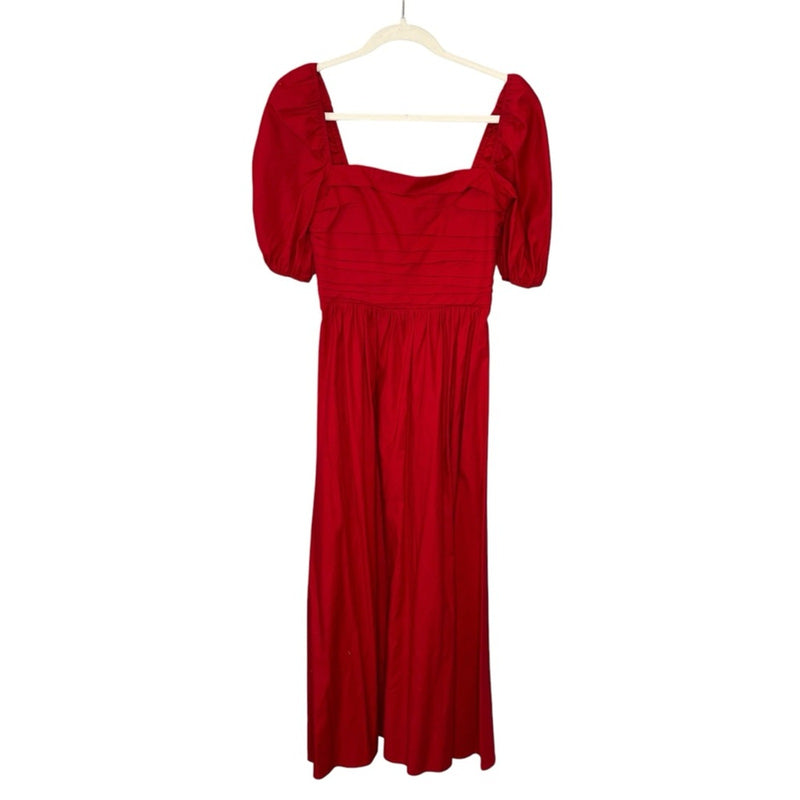 Reformation Rachelle Puffed-Sleeve Organic Cotton Dress