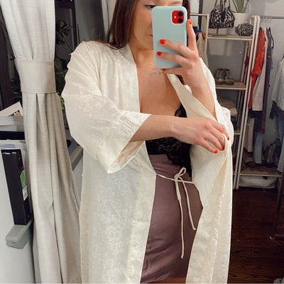 Christian Dior Vintage Silk Sleep Robe thriftinthecity