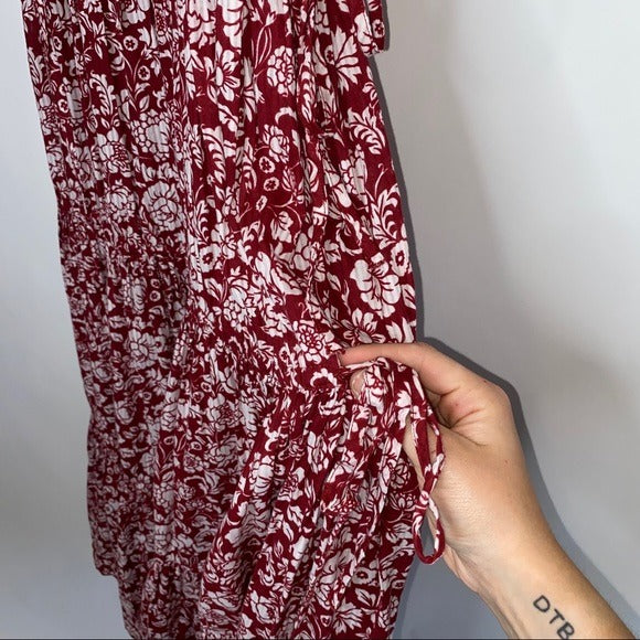 SEE BY CHLOÉ Broderie Anglaise Trimmed Tiered Floral Print Cotton Maxi Dress