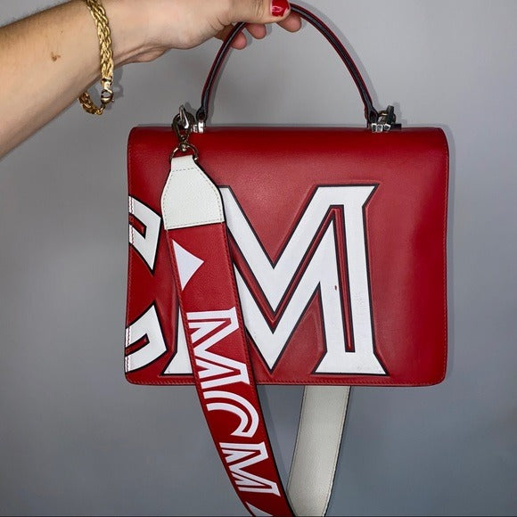 MCM Contrast Logo Leather Patricia Crossbody Bag