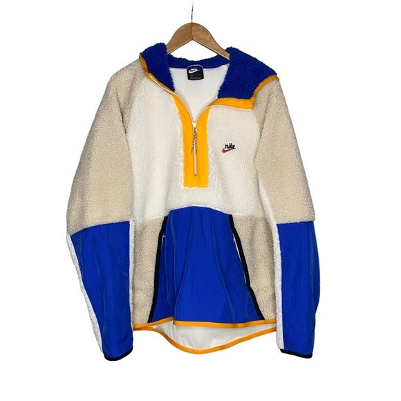 Nike Sportswear Half Zip Sherpa Fleece Hooded Jacket