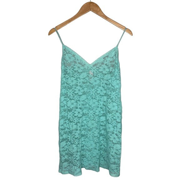 Victoria's Secret Sea Green Lace Chemise Teddy Slip Dress